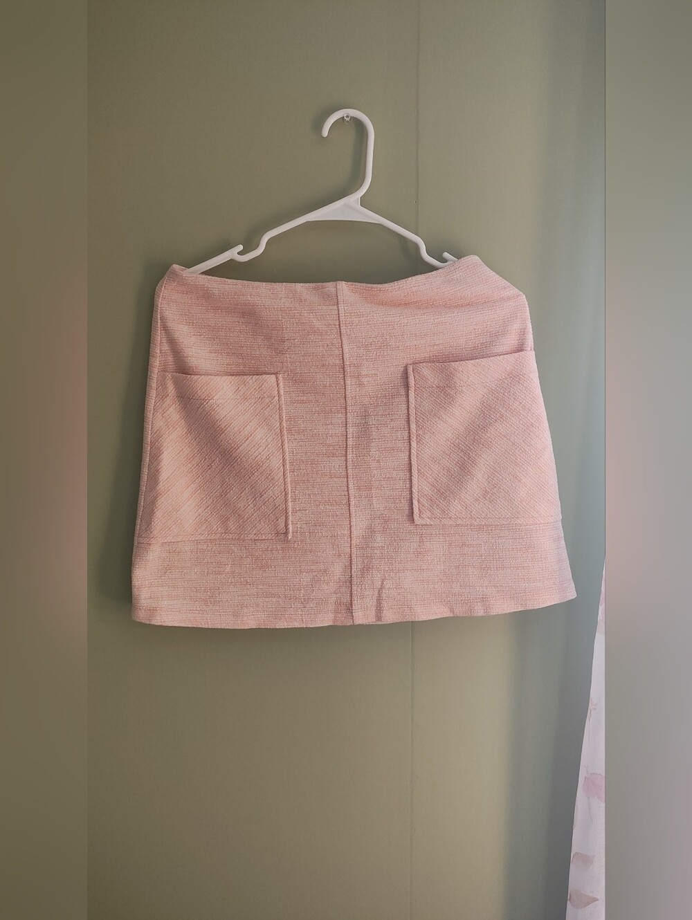Le Lis Blush Pink Textured Pocket Mini Skirt